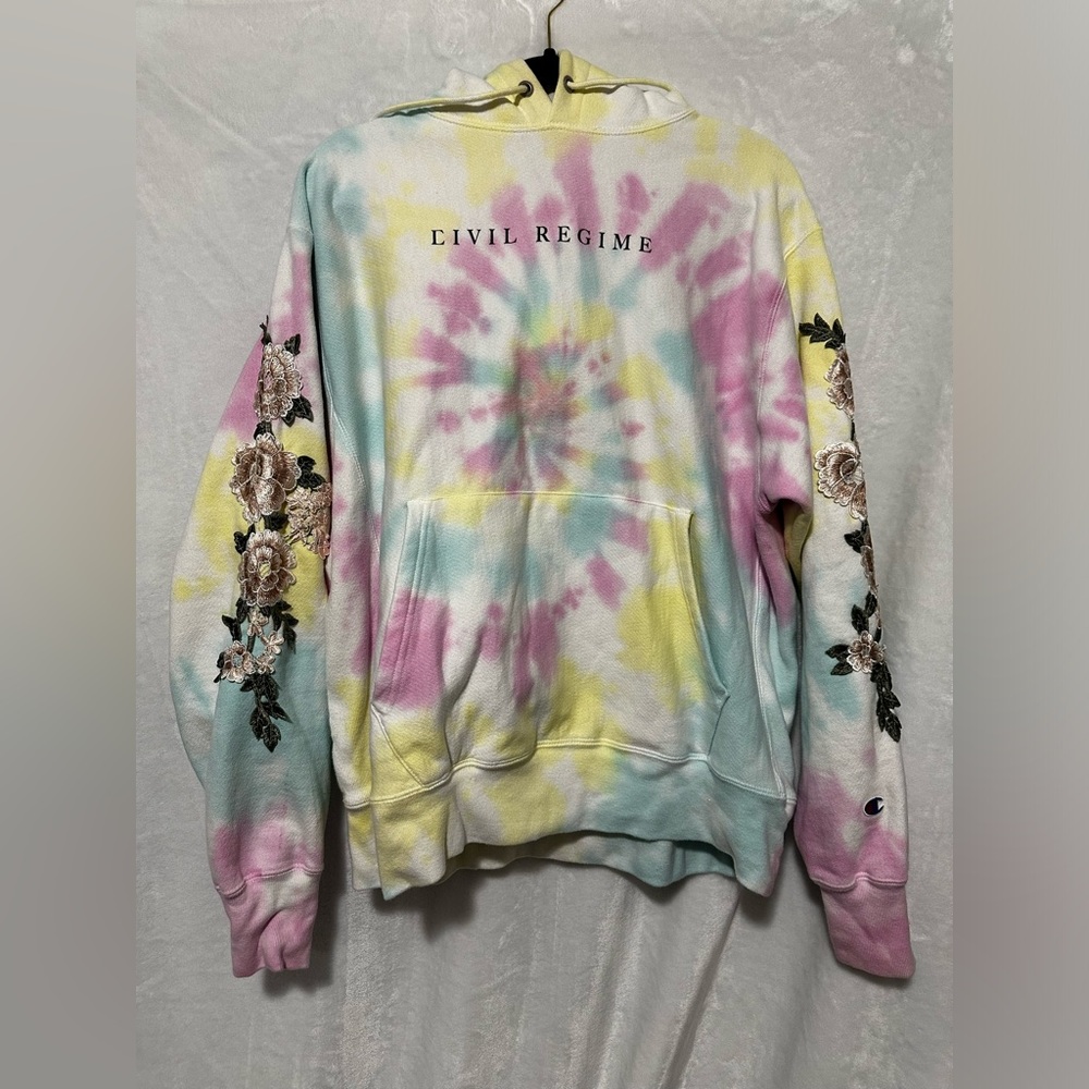 Civil Regime Champion Tie Dye Hoodie Pullover Sweatshirt
